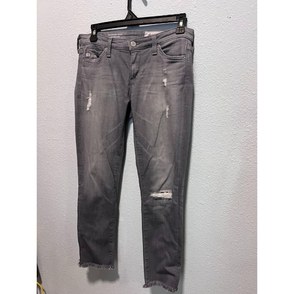 AG Adriano Goldschmied Jeans Women 25R Gray Distressed Skinny Stretch Pockets